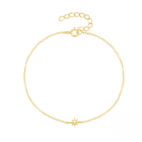 wholesale Metal 925 Sterling Silver, New Style Plain Eight-pointed Star Bracelet For Women, Hot-selling, Unique, Niche Design, Ins Style-Gold 925 silver