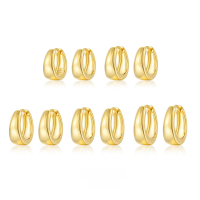 wholesale 925 Sterling Silver Plain Hoop Earrings, Circle Earrings, Light Luxury High-End Ins Style Korean Earrings Wholesale-Gold - 6mm inside and 9mm outside>925 sterling silver