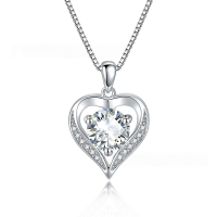 wholesale 925 Silver Heart 1-2-3CT Moissanite Pendant for Women, TikTok Live Cross-Border Bestseller, Factory Direct-Zircon Platinum 1CT