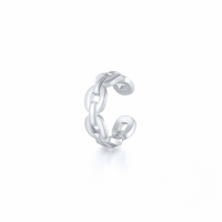 wholesale S925 Sterling Silver Twisted Double-layer Clip-on Earrings, Trendy Ins Minimalist Style-Single platinum 925 silver