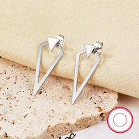 wholesale S925 Silver Cross-Border Hot Purchase Gold Triangle Geometric Ear Studs Fashion Minimalist Ins Style Women's Accessories-White 925 silver