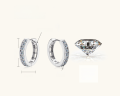 wholesale S925 sterling silver earrings with high-end moissanite, trendy viral sweet and edgy design, luxury circle ear hoops for women-0-6