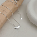 wholesale S925 Sterling Silver Crushed Ice Heart Necklace for Women, Korean Spring and Summer New Style, Internet Celebrity Scale Collarbone Chain-0-5