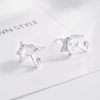 wholesale S925 Sterling Silver Diamond and Zircon Umbrella Earrings for Women, Fashionable, Fresh and Cute, Niche Design Ear Accessories-Umbrella Earrings 925 Silver