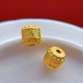 wholesale Gold-plated 925 ancient silver fittings with engraved scales, mantra six-syllable, auspicious and wealthy barrel beads, spacer beads, waist beads for DIY prayer beads-0-6