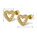 wholesale S925 sterling silver Amazon best-selling exclusive petite heart-shaped stud earrings with diamond accents, versatile and stylish for women-0-5