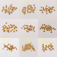 wholesale Gold-plated S925 Silver Spacer Beads, Spacers, Gaskets, Semi-finished DIY Jewelry Accessories for Crystal Jewelry Bracelets and Necklaces-Style 10 (about 17 pieces per gram)