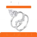 wholesale S925 Sterling Silver Moissanite Teardrop Stackable Ring Set for Women, Small and Minimalist Style, Bestseller-0-0