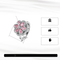 wholesale S925 Sterling Silver Cloud-Pull Jewelry Rotatable Flower Pink Zircon Fashion Women's Ring-0-2
