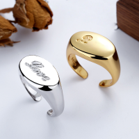 wholesale S925 Sterling Silver Irregular Oval Letter Love Open Ring,-DJ1008/Gold color Approx. 6.8g &gt; Opening adjustable