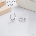 wholesale S925 Sterling Silver European and American Cross-Border Geometric Large and Small Sphere Interlocking Wish-Fulfilling Trendy Versatile Earrings-0-1