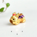 wholesale 【Pi Xiu Collection】Handmade DIY accessories, ancient French gold enamel colored bracelet fittings with Vietnamese gold-plated spacer beads-0-8