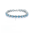 wholesale S925 Sterling Silver Natural Topaz Bracelet for Women,DIY Princess Best Friend Colored Crystal Bracelet-0-0