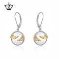 wholesale S925 Sterling Silver Two-Tone Shell Angel Wing Earrings Set Customized for Cross-Border E-commerce-0-0