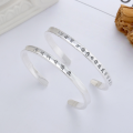 wholesale Silver Metal Retro Aged Craft Ancient Style Six-Character Mantra Simple Adjustable Open Bangle for Women-0-1