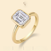 wholesale 925 Silver Golden Minimalist Ring, Ins Style, Women's Small and Niche, High-End Luxury, Cross-Border Bestseller Moissanite Ring-Moissanite 7*9mm>US No. 9