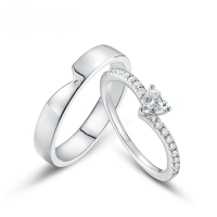 wholesale 925 Sterling Silver New Fashion Minimalist Ring, Luxury Niche Ins Style High-end Sentiment Couple Rings for Wholesale-Thick silver platinum (men's) HK15#