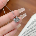 wholesale S925 sterling silver petite and dynamic creative handbag necklace, Korean-style crushed ice inlaid, lightweight and luxurious collarbone chain-0-5