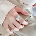 wholesale S925 Silver Fashion Cross-Border Wide Textured Bell Pendant Minimalist Design Versatile Open Ring-0-3