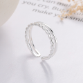 wholesale S925 Sterling Silver Korean Style Da Dongmen Double-Layer Twist Hollow-Out Trendy Adjustable Ring-0-2