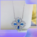 wholesale S925 silver new four-leaf clover necklace, retro short cross chain, silver chain, popular necklace, 40+3-0-0