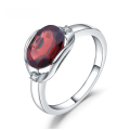 wholesale S925 Silver Natural Red Garnet Ring Fashionably Light Luxury Design Set with Natural Gemstones-0-0