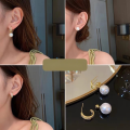 wholesale S925 Sterling Silver Pearl Multi-Way Earrings, Fashionable and Exquisite Versatile Accessories for Daily Wear and Gift Giving-0-1