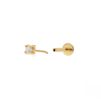 wholesale S925 Sterling Silver 18g Flat Head Push-pin Cartilage Ear Stud, Popular In Europe And America For Ear Piercing-Single gold #7