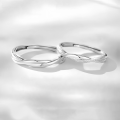 wholesale 925 Sterling Silver Minimalist Möbius Ring Couple Set, Luxury Modern Band for Her/Him, 520 Gift for Boyfriend/Girlfriend-0-0