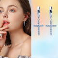 wholesale S925 Sterling Silver Cross Moissanite Earrings for Women, Classic Stud Earrings with Dense Inlaid Ear Clasp Drop Earrings with Silver Needles-0-0