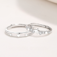 wholesale S925 Sterling Silver Meteor Whisper Couple Rings for Women, Light Luxury Fashionable High-End Feeling Ring for Men and Women, a Pair for Valentine's Day Gift-FDJZ-319-Women's Adjustable opening