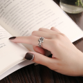 wholesale S925 Sterling Silver Creative and Elegant Five-Petal Flower Ring, Japanese-style Literary and Fresh, Simple and Versatile Index Finger Ring for Women-0-3