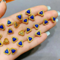 wholesale S925 silver gold-plated natural lapis lazuli accessories, gourd spacer beads bracelet DIY semi-finished products-0-12