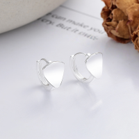 wholesale S925 sterling silver geometric concave triangle ear clips, minimalist and stylish, versatile for daily wear, delicate and compact earrings-375HR/approx. 3.1g>925 silver