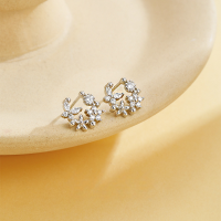 wholesale 925 Sterling Silver Butterfly Flower Riddle Earrings for Women, Forest-Style, Fresh and Sweet, Lovely and Cute, Ins-Fashion Earrings-Butterfly Flower Riddle Butterfly Earrings/Approximately 1.8g&gt;ED017184