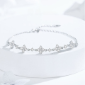 wholesale 925 Sterling Silver Douyin Live Popular Zircon Five-Flower Bracelet, Light Luxury High-End Minimalist Niche Design Hand Jewelry Wholesale-0-0
