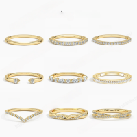 wholesale S925 Sterling Silver Lightweight V-Shaped Ring with Moissanite, Minimalist Stackable Ring, Popular in 2024-Plain Ring US Size 8 (Domestic Size 17)