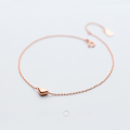 wholesale S925 Silver Ankle Chain Korean Style Forest Series Minimalist Heart-shaped Ankle Bracelet Elegant and Cute Dainty Foot Jewelry S2640-0-2
