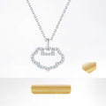 wholesale 18k Gold, Platinum, Au750 Gold Chinese Style Cultivated Diamond Necklace with Real Diamond Longevity Pendant Collarbone Chain-0-0