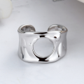wholesale S925 sterling silver irregular hollow crumpled paper design open ring,ins-0-1