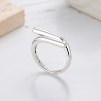 wholesale S925 Sterling Silver Irregular Line Geometric Open Ring Creative Trendy Ins Style Index Finger Ring-1104FJ/approx. 3.8g Adjustable opening