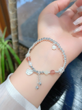 wholesale S925 Sterling Silver Butterfly Pearl and Broken Silver Bracelet for Women, New Chinese-style Small Design, National Style Versatile Hand Accessory Gift-0-38