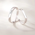 wholesale S925 Sterling Silver "Je t'aime" Couple Rings for Men and Women, Fashionable, High-End, Luxurious, and Niche Design-0-2