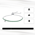 wholesale S925 Sterling Silver Tennis Chain Bracelet with Green Zirconia Round Stones, Direct from Manufacturer, Wholesale-0-1