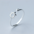 wholesale S925 Sterling Silver Fashion Hexagram Open Ring for Women, Sweet Star Tail Ring Gift J0733-0-0