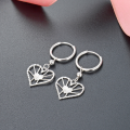 wholesale S925 silver cold minimalist style personality ear cuff, Korean and Japanese version engraved ear stud, cross-border creative heart-shaped accessory earrings for women-0-0