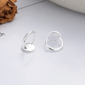 wholesale S925 Sterling Silver Small Round Resin Letter Ear Clasps, Fashionable Commuting Versatile Exquisite Compact Creative Ear Accessories-0-2