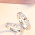 wholesale 925 Sterling Silver Love Heart Couple Rings Heart-shaped Men Women Ins Trendy Fashion Personality Eternal Union Matching Rings Gift Jewelry-0-2