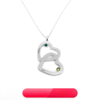 wholesale 925 Silver Jewelry Best-Selling in Europe & America Private DIY Heart-to-Heart Engraved Name Couple Gift Necklace-White>Copper
