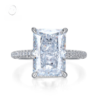 wholesale S925 Sterling Silver 3 Carat Radiant Cut Small Ice Cube Ring, New Style, Hot Selling in Cross-Border Markets-R367 White No. 6